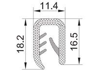 封邊裝飾夾條截面圖