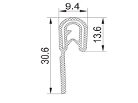 封邊裝飾夾條截面圖