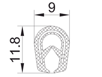 封邊裝飾夾條截面圖