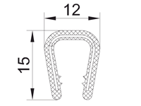 封邊裝飾夾條截面圖