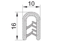 封邊裝飾夾條截面圖