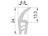 封邊裝飾夾條截面圖